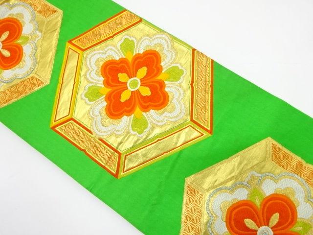 JAPANESE KIMONO / ANTIQUE FUKURO OBI / SILK / WOVEN KIKKO